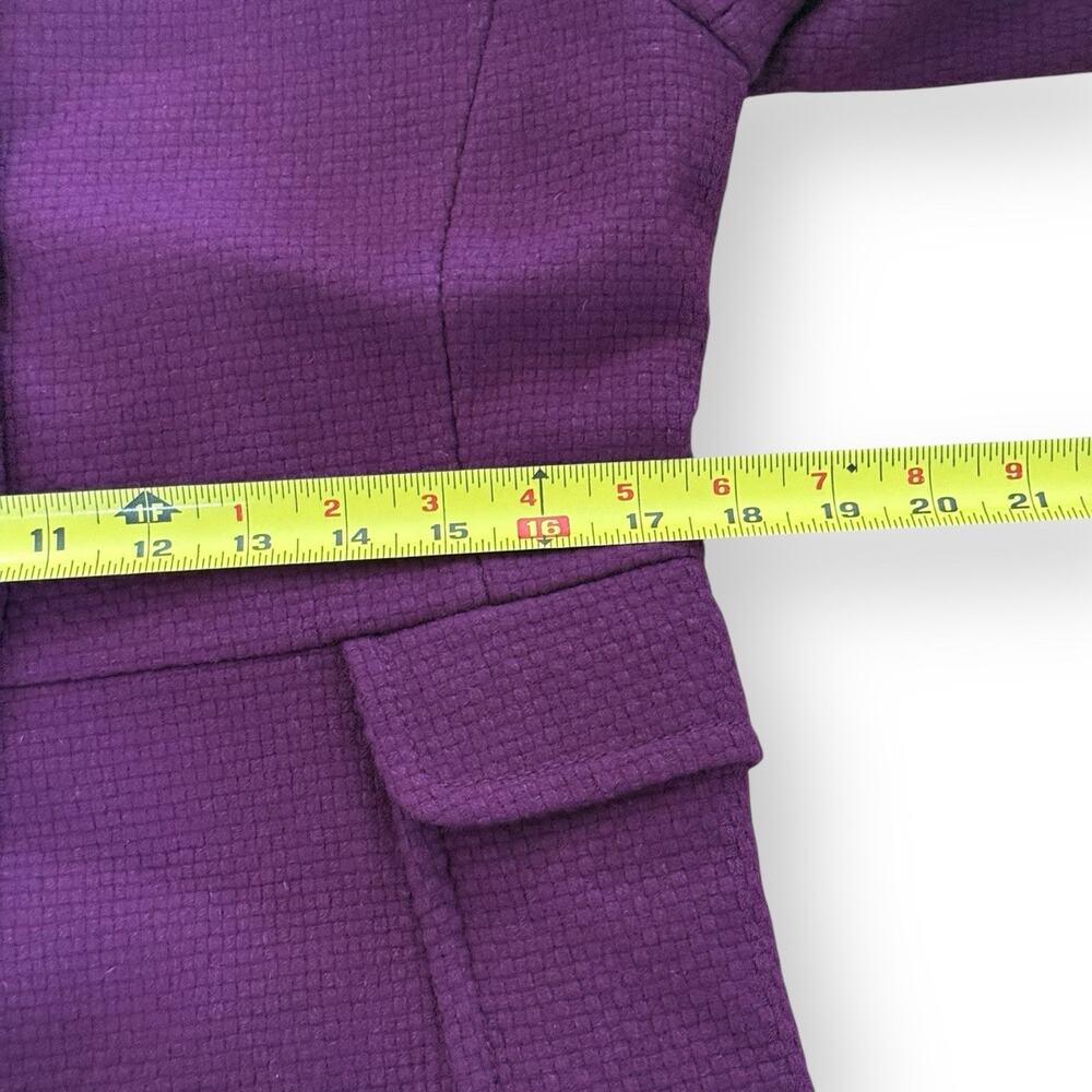 Old Navy Y2K Purple Peacoat Womens Medium Bell Sleeves Pockets Wool Blend Lined - Picture 5 of 10